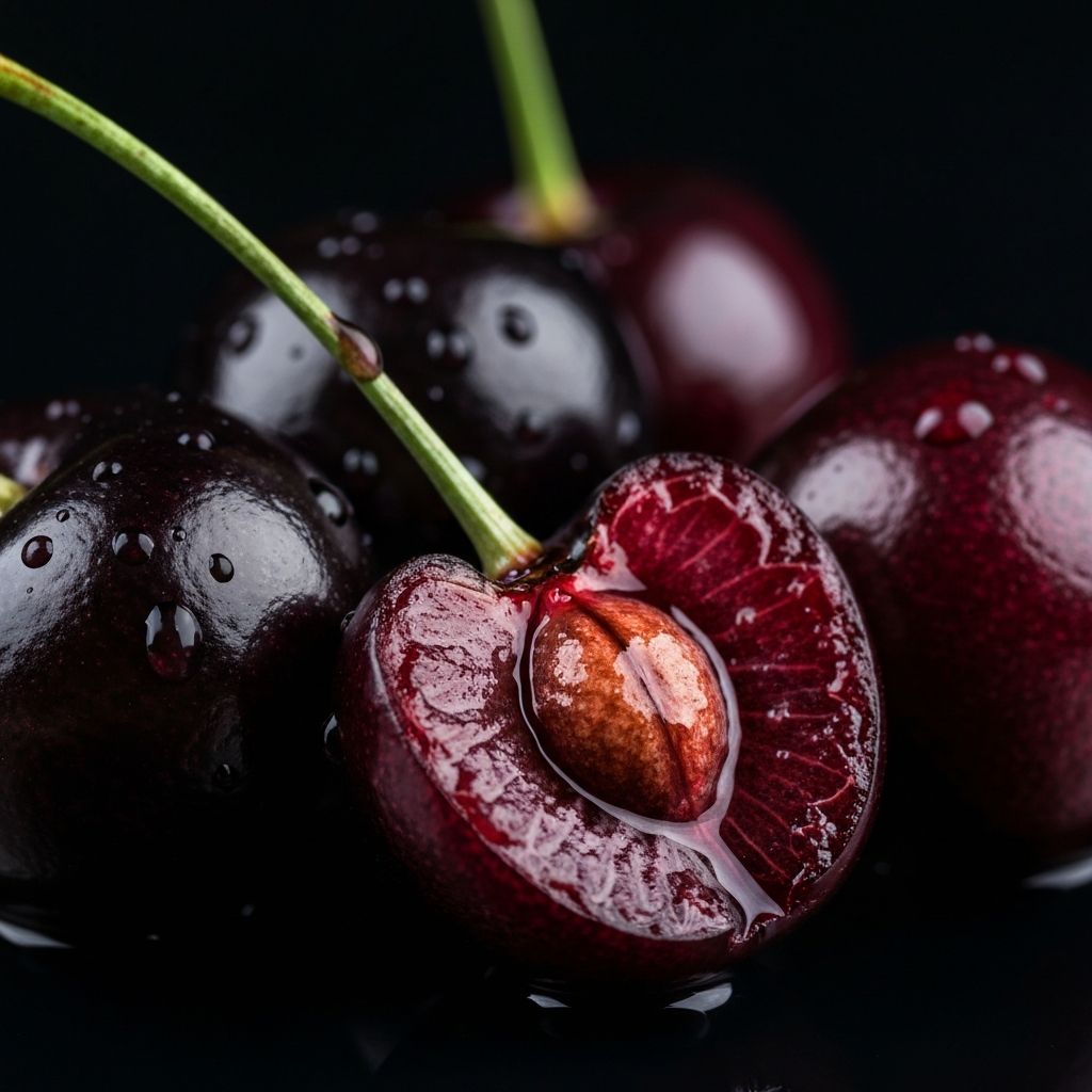 Dark ripe sour cherries — the raw material of Kirschwasser