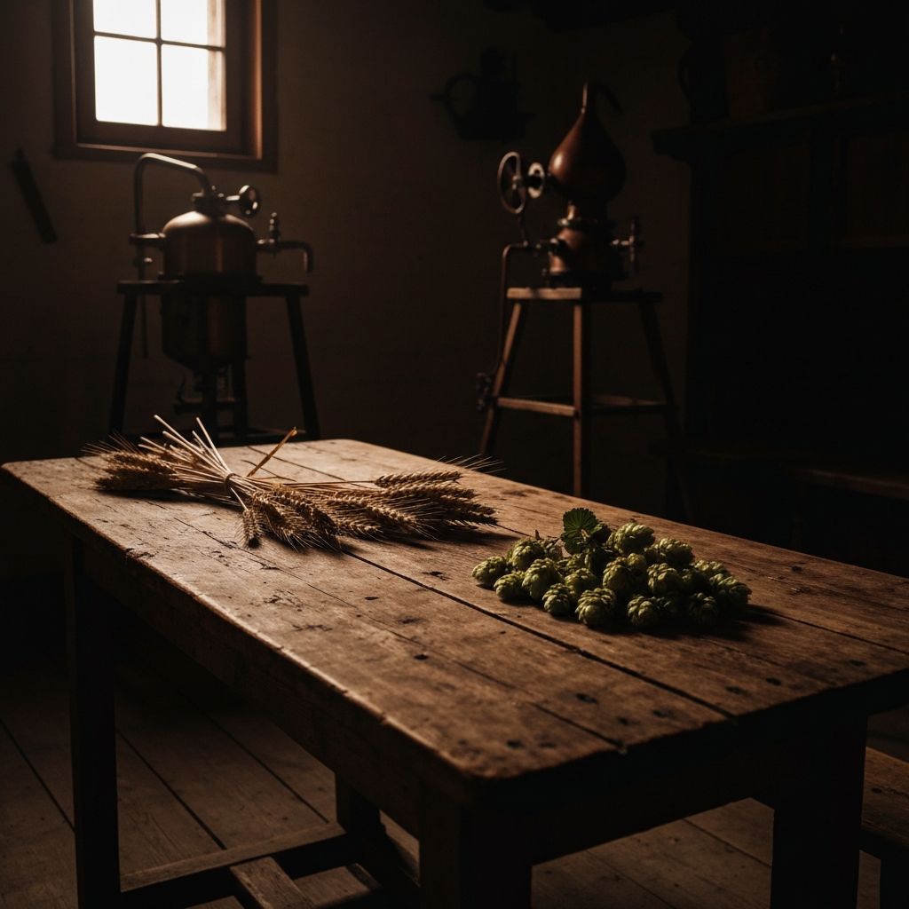 Traditional Swiss distillation equipment and local ingredients